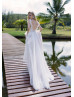 Ivory Lace Tulle V Open Back Wedding Dress